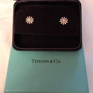 Tiffany Enchant diamond and platinum earrings NEW